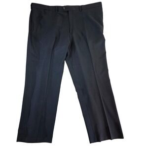 Haggar Classic Fit Black Dress Pants Men's 44x30 Slacks Flat Front Office Career
